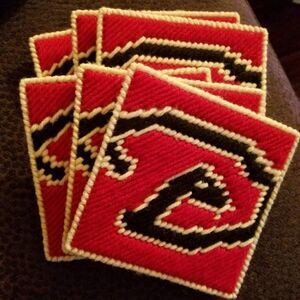 Arizona Diamondbacks MLB Team Logo Drink Coasters Set Black Red Baseball Fan